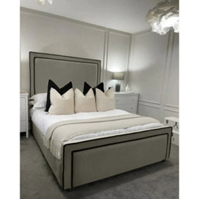 Bianca Plush Velvet Grey Bed Frame