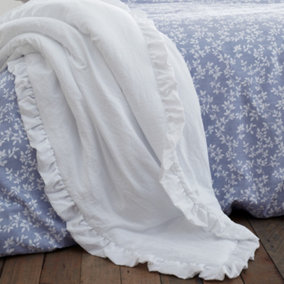 Bianca Soft Washed Frill 220x230cm Bedspread White