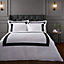 Bianca Tailored Cotton Duvet Cover Set with Pillowcases White / Black