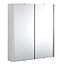 Bianca Wall Hung 2 Soft Close Door Mirror Cabinet - 600mm - Gloss Grey Mist - Balterley