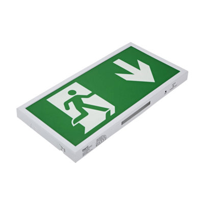 Biard 5W Slim LED Emergency Exit Sign Maintained/Non-Maintained - Down ...