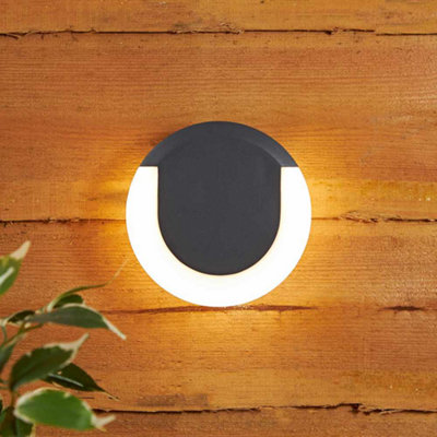 Biard Crescent Halo LED Circular Outdoor Wall Light - 3