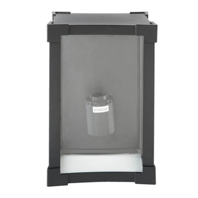 Biard Glass & Black Aluminium Square Flush Outdoor Wall Light - Black