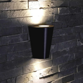 Biard Sintra IP54 Round Up/Down Outdoor Wall Light - Black