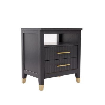 Charcoal bedside deals table