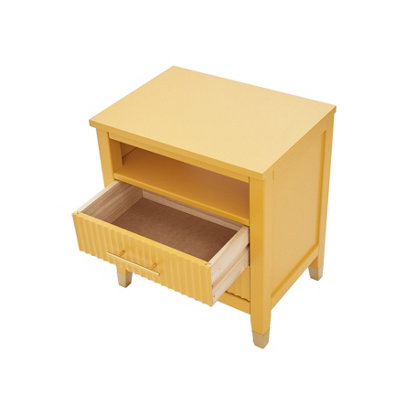 Biasi 2 Drawer Mustard Bedside Table