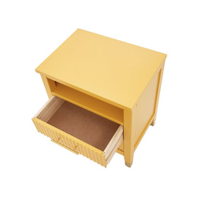 Biasi 2 Drawer Mustard Bedside Table