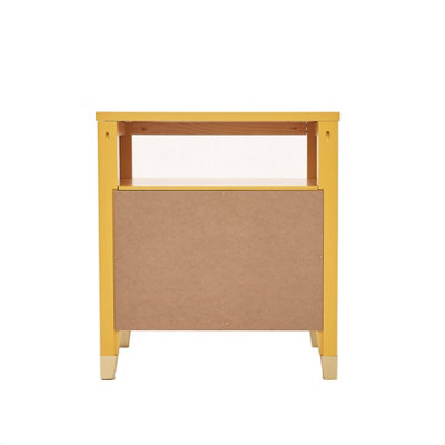 Biasi 2 Drawer Mustard Bedside Table