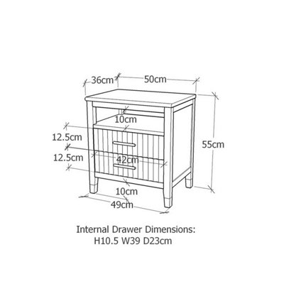 Biasi 2 Drawer Mustard Bedside Table