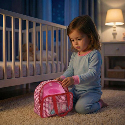 BiBi Doll Baby Doll Accessories Set with Storage Bag Feeding Potty ...