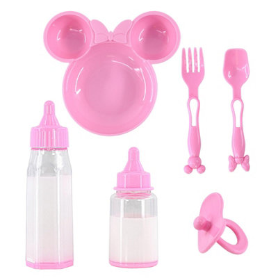 BiBi Doll Baby Doll Feeding Set 6 Pc Magic Milk Bottles Dummy Spoon ...
