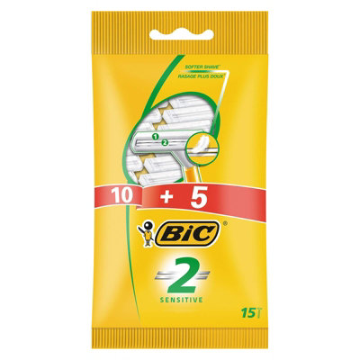 BIC 2 DISPOSABLE RAZOR 10+5 PK15