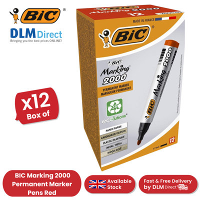 BIC Marking 2000 ECOlutions Permanent Bullet Tip Markers Red 12
