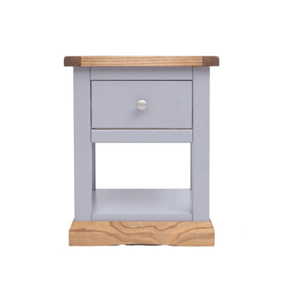 Biccari 1 Drawer Bedside Table Chrome Knob