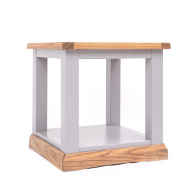 Biccari Grey Side Table with Shelf