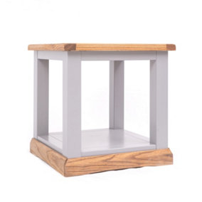 Biccari Grey Side Table with Shelf