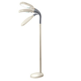Biege Daylight Floor Lamp - Floodlight Effect Light with Flexible Arm for Reading, Hobbies & Close Work - H122 x W20 x D27cm