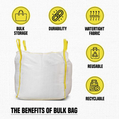 Big Bags Bulk Bag One Tonne Builders Bag Heavy Duty Garden Waste Bag  Lifting Handles (6 Pack)