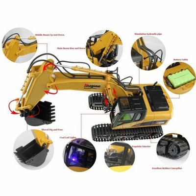 Big Daddy Remote Control Excavator Die Cast Construction Bulldozer