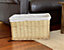 Big Huge Deep Living Room Fireplace Log Basket Full Wicker Storage Box Natural Large 46.5 x 33 x 26 cm