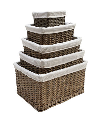 Big Huge Deep Living Room Fireplace Log Basket Full Wicker Storage Box Oak Extra Large 52 x 38.5 x 29 cm