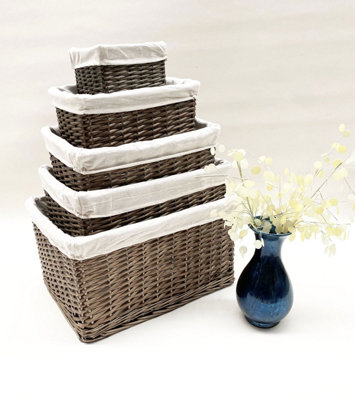 Big Huge Deep Living Room Fireplace Log Basket Full Wicker Storage Box Oak Extra Large 52 x 38.5 x 29 cm - 5