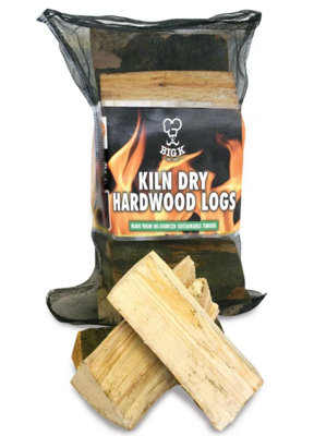 Big K Products British Kiln Dried Hardwood Logs, Low Moisture, FSC Certified LG01KD-BQ-1PK, 1 x 8kg Net Bag