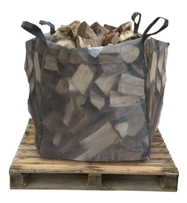 Big K Products Kiln Dried Hardwood Logs in a Bulk Bag, Approximately 300kg per Bag, LGBULKKD-BQ-1PK, 1 x 300kg Bulk Bag