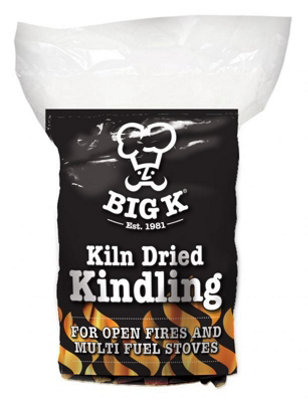 Big K Products Kiln Dried Recycled Wood Kindling, Large 2.65kg Bags, Extremely Dry & Reliable KW01-BQ-2PK, 2 x 2.65kg Bags