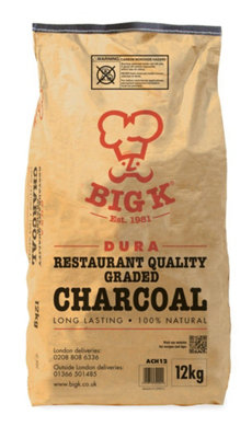 Big K Products Long Lasting, Easy to Light Dura Restaurant Grade Charcoal, ACH12-BQ-1PK, 1 x 12kg Bag