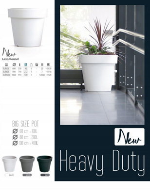 Big Plant Pots. extra large indoor outdoor planter, garden pot massive tree pot 430 Litres Grey