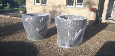 Big Plant Tree Pots Extra Large HUGE Indoor Outdoor Planter Garden Massive Grey 92L - 3