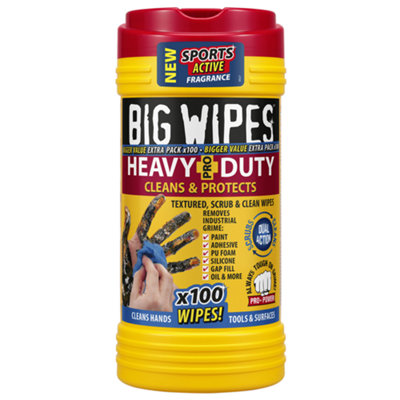 Big Wipes Heavy-Duty Pro+ 100 Wipes Tub Skin-Friendly Biodegradable ...