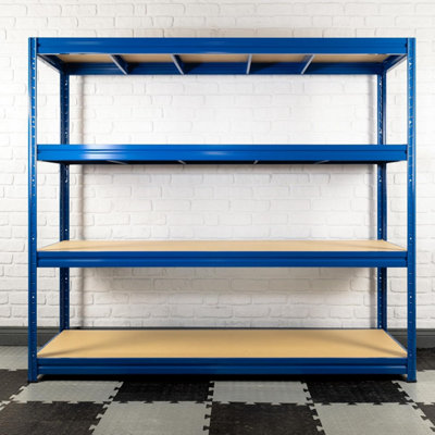 BiGDUG Heavy Duty Garage Shelving Unit - 1770H x 2000W x 450D mm - 600kg Per Shelf, 2400kg Per Bay - 4 Tier Blue Racking