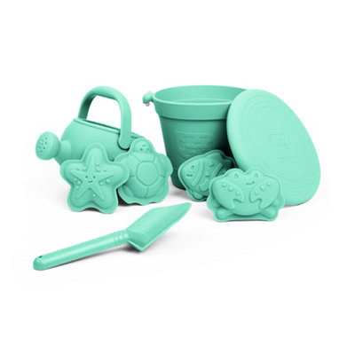 Bigjigs Toys 5 Piece Silicone Beach Bundle - Eggshell Green