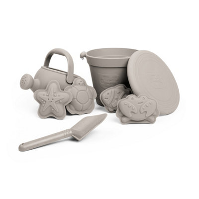 Bigjigs Toys 5 Piece Silicone Beach Bundle - Stone Grey