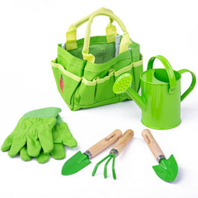 Bigjigs Toys Kids Small Gardening Tote Bag with Tools