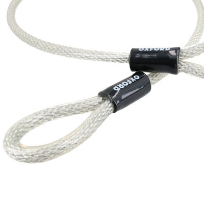 Bike Cycle Chain Lock Extender 1.2m x 12mm Braided Cable Security Vinyl ...