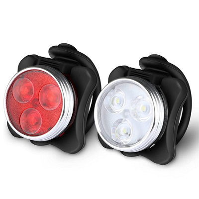 Bike Light Set LED USB Rechargeable Waterproof Bicycle Lights with 4 Lighting Modes