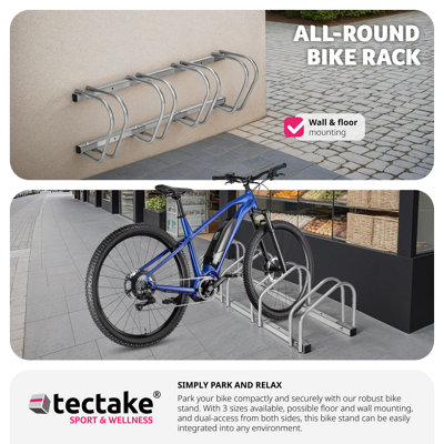 Bike Rack, for ground or wall-mounting 4 - silver