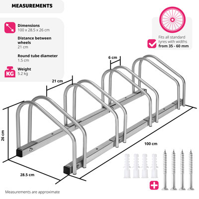 Bike Rack, for ground or wall-mounting 4 - silver