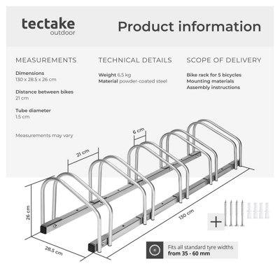 Bike Rack, for ground or wall-mounting 5 - silver