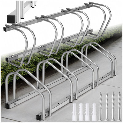 Bike Rack, for ground or wall-mounting - silver
