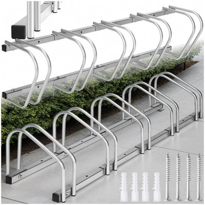 Bike Rack, for ground or wall-mounting - silver