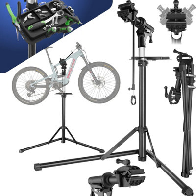 Bike Repair Stand Jan folding height adjustable suitable for e bikes 50kg load capacity grey black
