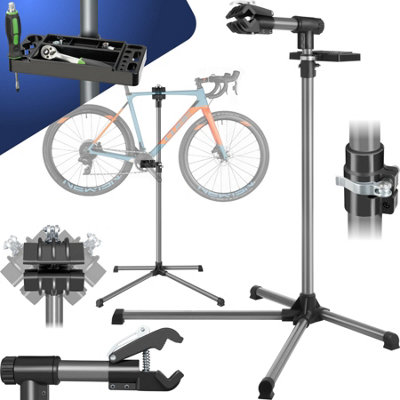 Bike repair stand with tool tray black DIY at B Q