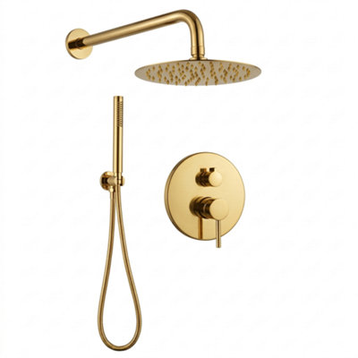 Billtix 2 Way Round Mixer Shower Set with Dual Dial Control, Overhead ...