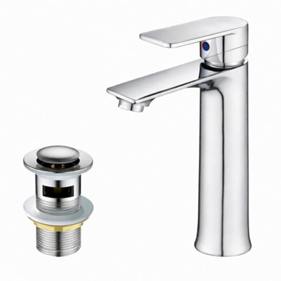 Billtix Basin Mixer Tap with Pop Waste, Mono Mixer Tap for Bathroom ...