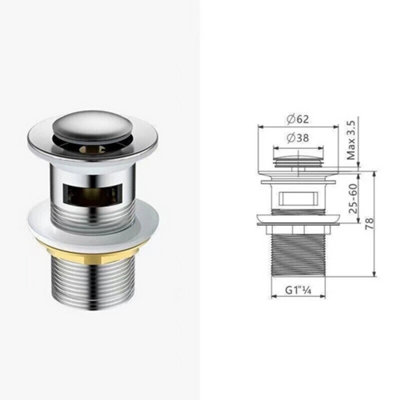 Billtix Basin Mixer Tap with Pop Waste, Mono Mixer Tap for Bathroom ...