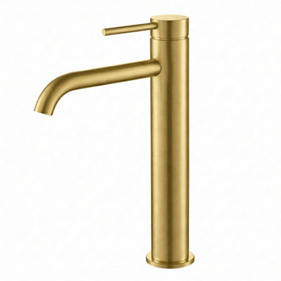 Billtix Brushed Gold Bathroom Tall Taps, Basin Taps Sink Mixer Tap ...
